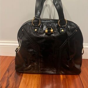 YSL Patent Black Muse Handbag